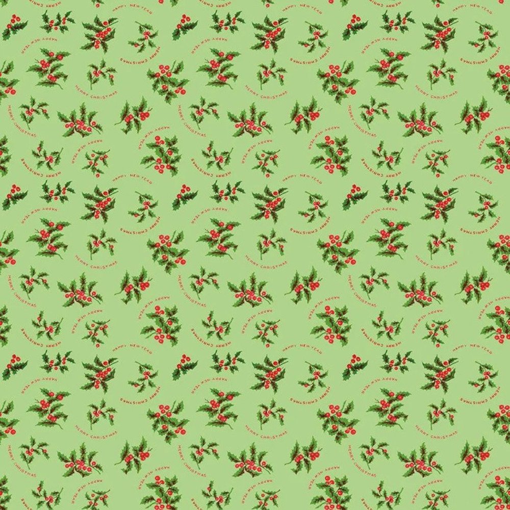 All About Christmas - Green Holly by J. Wecker Frisch for Riley Blake